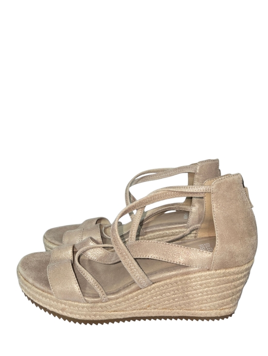 Eileen Fisher Shoes - Eileen Fisher Wanda Metallic Suede Espadrille Wedge Sandals